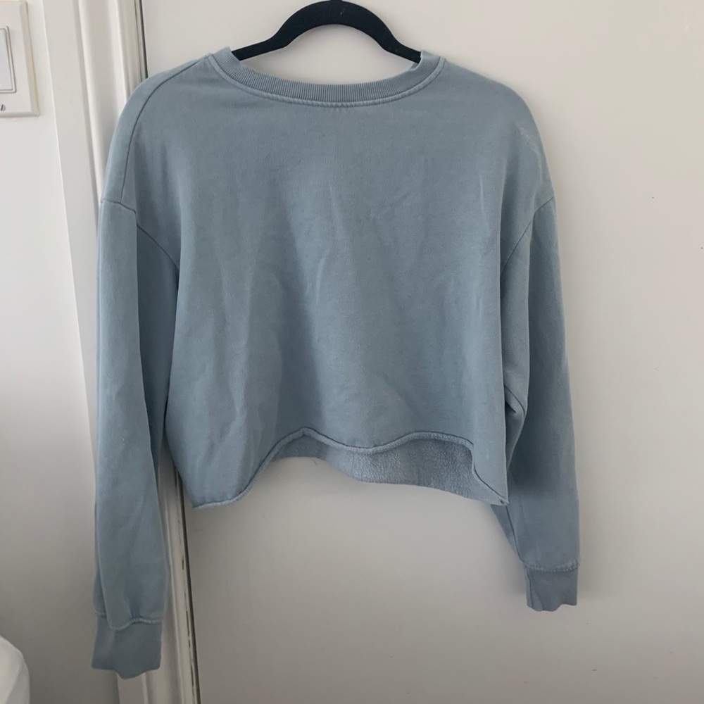 🔥2 for 20// Garage cropped baby blue crew neck